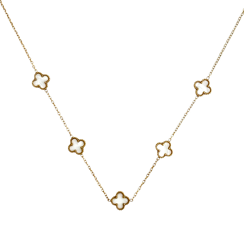 Collier trèfle [BLANC]