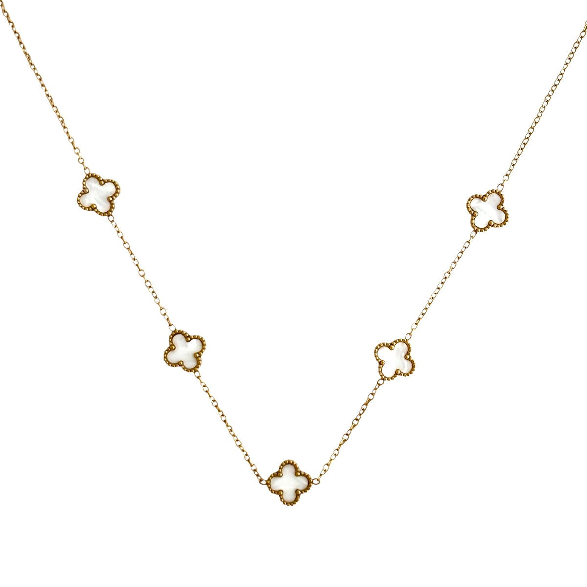 Collier trèfle [BLANC]