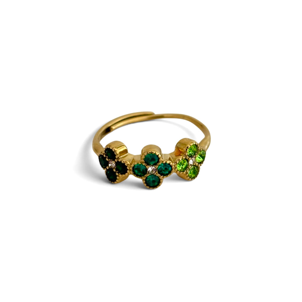 Bague Flower ajustable [VERT]
