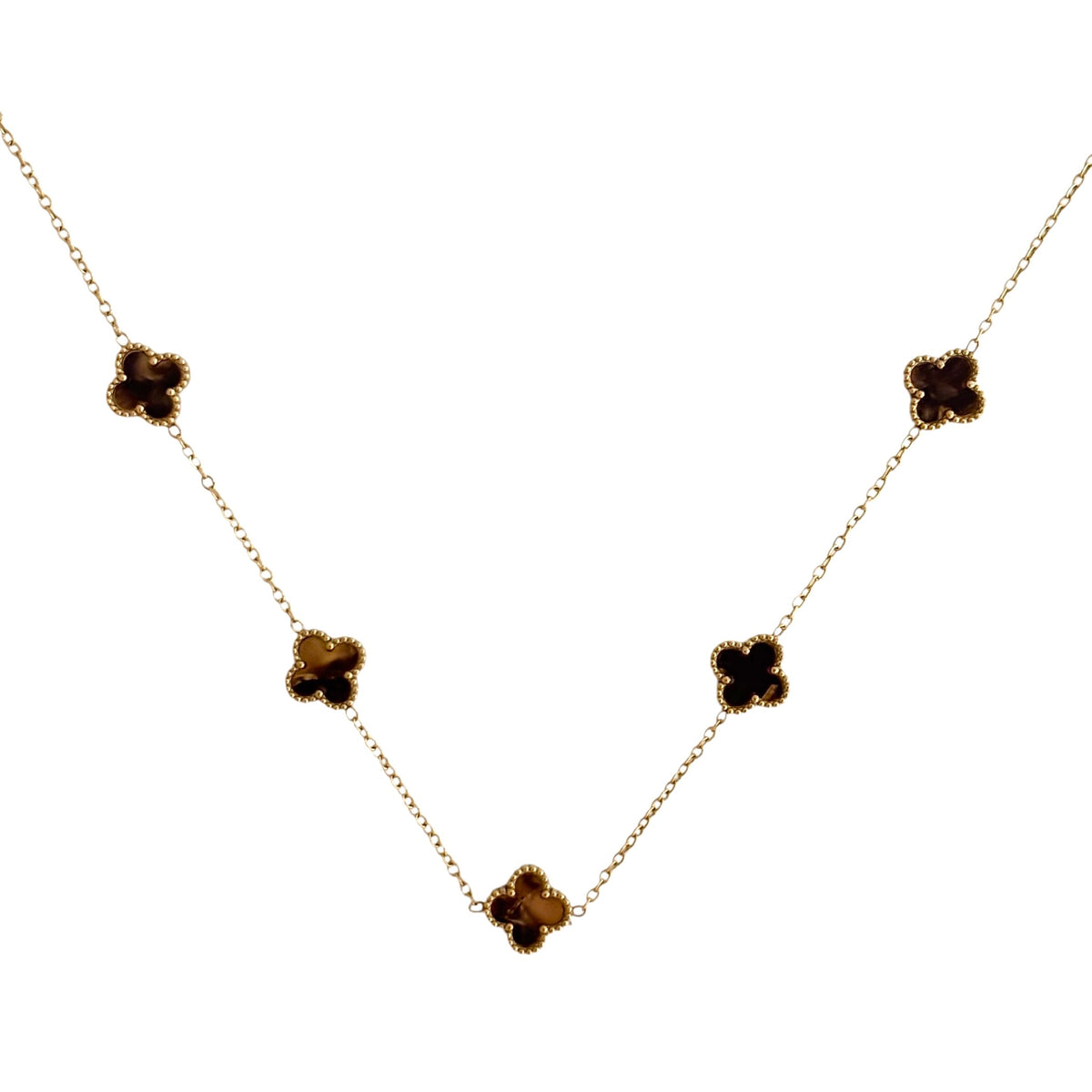 Collier trèfle [MARRON]