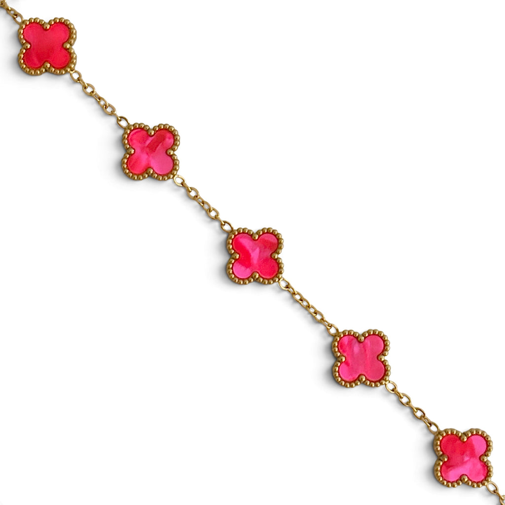 Bracelet trèfle [ROSE FUCHSIA]