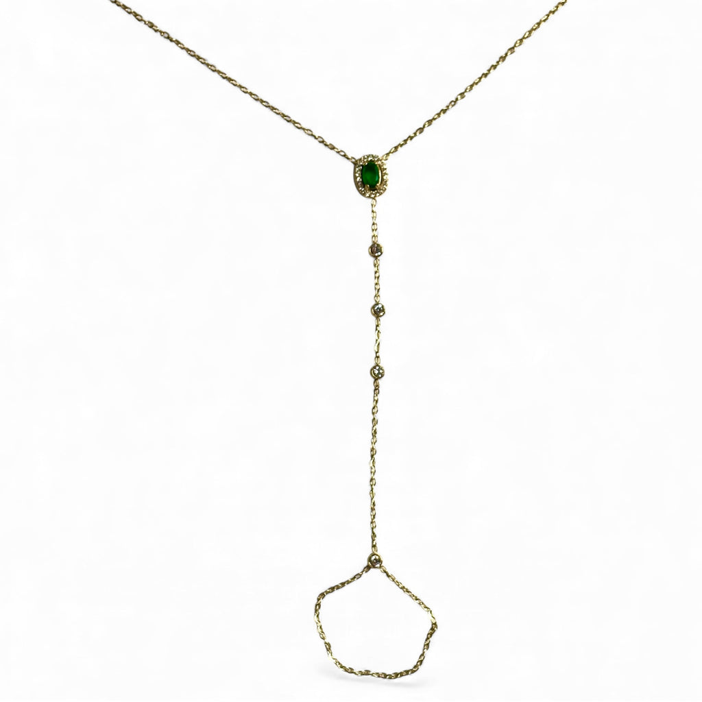 Chaîne de main Elaria [GOLD VERT]