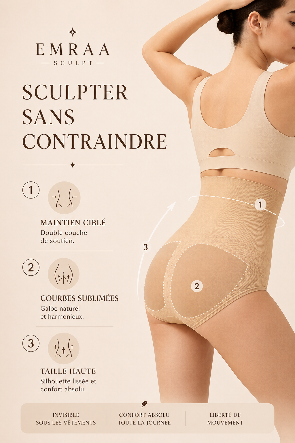 EMRAA Sculpt™ | Culotte Sculptante Taille Haute